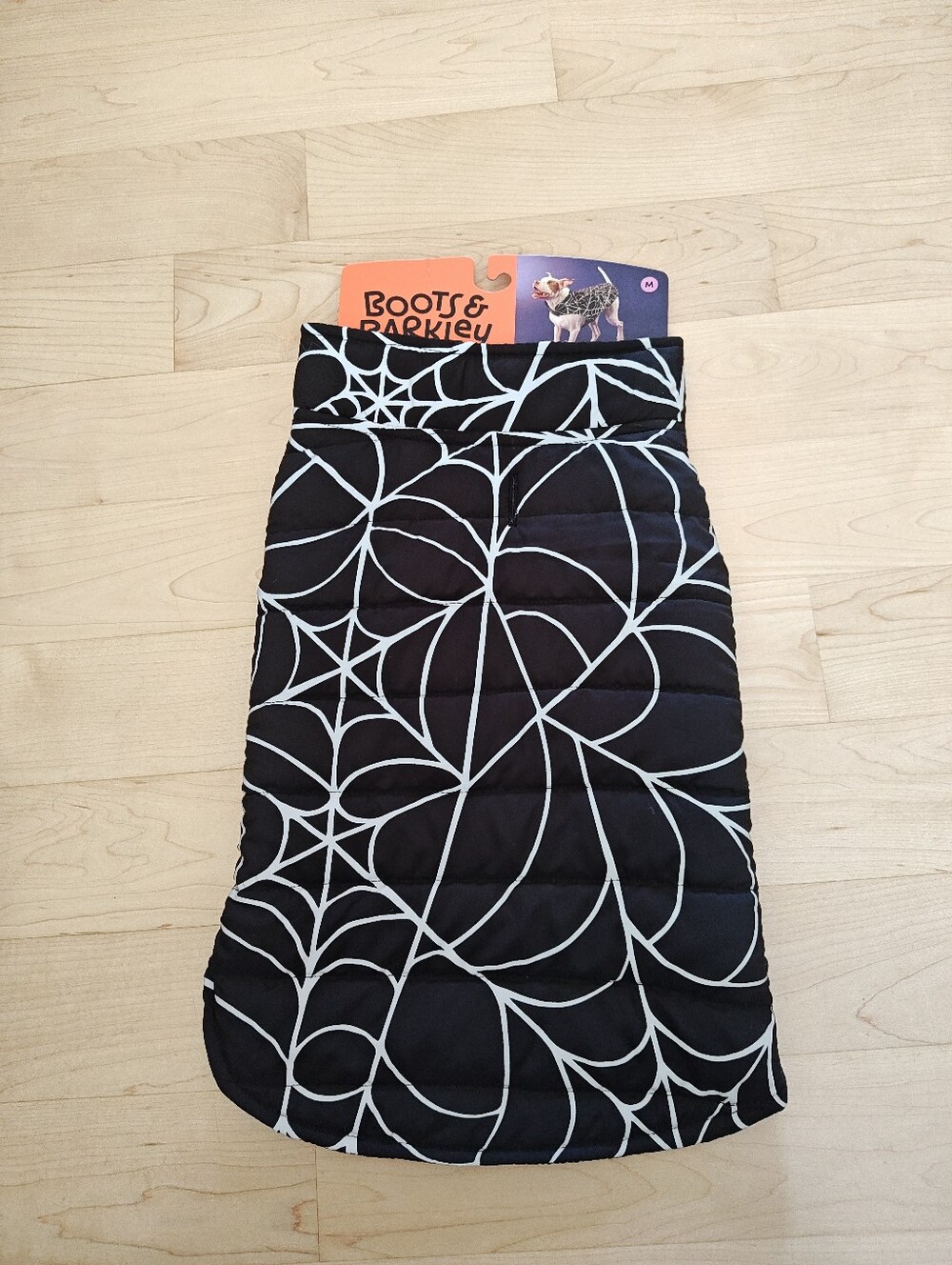 Boots & Barkley Black and White Spiderweb Quilted Pet Vest
